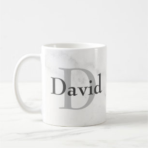 Personalized Monogram and Name With Marble Style Coffee Mug