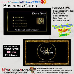 Personalized Monogram Black & Gold Glitter QR Code Business Card