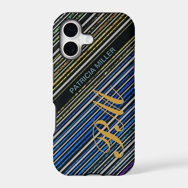 personalized monogram diagonal stripes (Back)