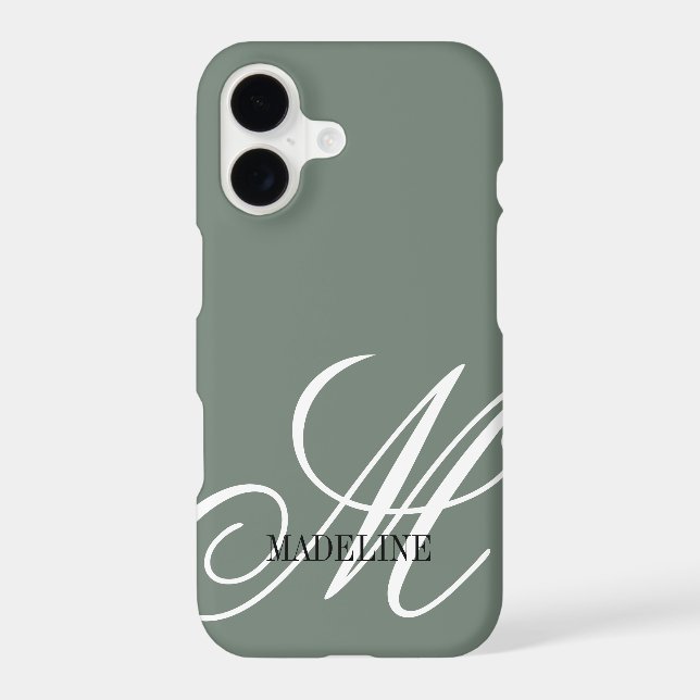 Personalized monogram elegant sage green (Back)