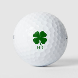 Personalized Monogram Green Clover Golf Balls