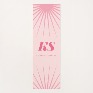 Personalized Monogram Initials Pink Yoga Mat
