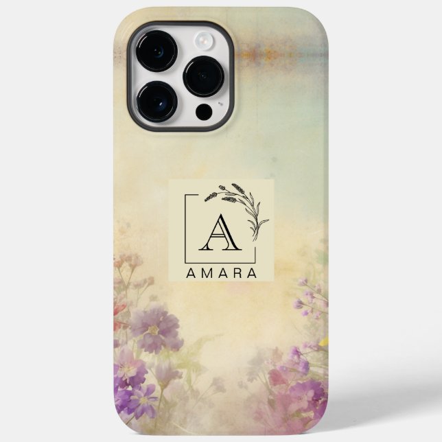 Personalized Monogram iPhone 14 Pro Max Case (Back)