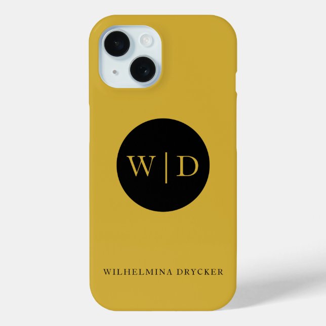 Personalized Monogram Metallic Gold Case-Mate iPhone Case (Back)