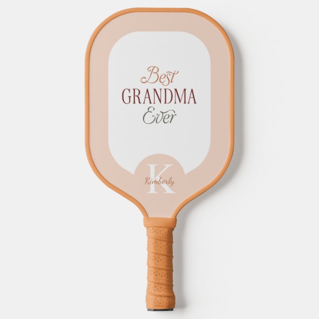 Personalized Monogram Name Best Grandma Ever Pickleball Paddle (Front)