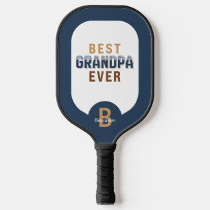 Personalized Monogram Name Best Grandpa Ever Pickleball Paddle