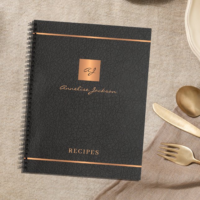 Personalized monogram name elegant recipes journal (Creator Uploaded)