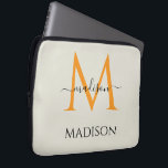 Personalized Monogram & Name  Laptop Sleeve<br><div class="desc">Protect your device in style with a custom laptop sleeve featuring an elegant monogram and personalized name. Designed for both function and fashion, this sleek sleeve offers a snug fit to guard against scratches, dust, and everyday bumps. The refined monogram design adds a professional yet personal touch, making it ideal...</div>