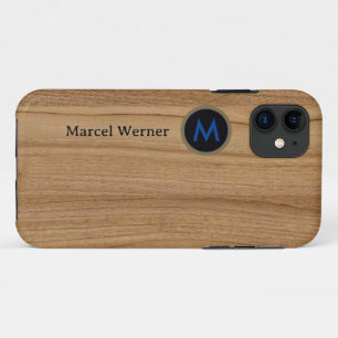 Personalized Monogram on Fake Wood iPhone 11 Case