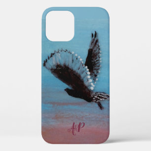 Personalized Monogram Owl Art iPhone 12 Case