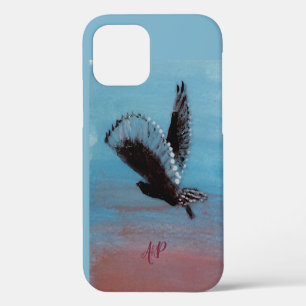 Personalized Monogram Owl Art iPhone 12 Case