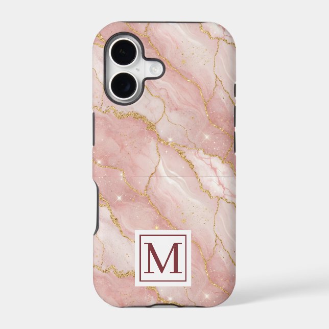Personalized Monogram Rose Quartz Gold (Back)