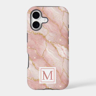 Personalized Monogram Rose Quartz Gold