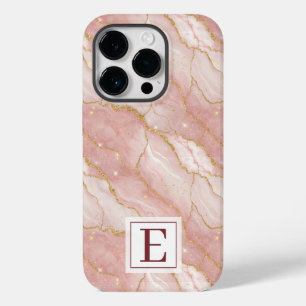 Personalized Monogram Rose Quartz Gold Case-Mate iPhone 14 Pro Case