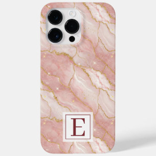 Personalized Monogram Rose Quartz Gold Case-Mate iPhone 14 Pro Max Case