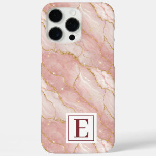Personalized Monogram Rose Quartz Gold iPhone 16 Pro Max Case