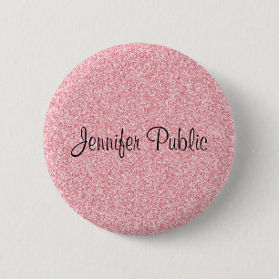 Personalized Monogram Template Elegant Rose Gold 6 Cm Round Badge