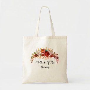 Personalized monogram text watercolor flower flora tote bag