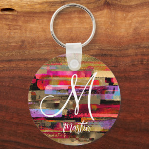 Personalized monogrammed Abstract Acrylic Keychain