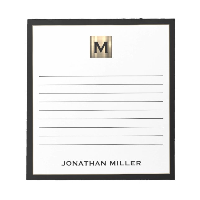Personalized Monogrammed Lined Notepad (Front)