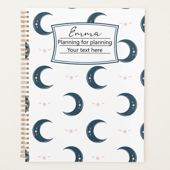 Personalized Moon Pattern Planner 8.5x11 (Front)