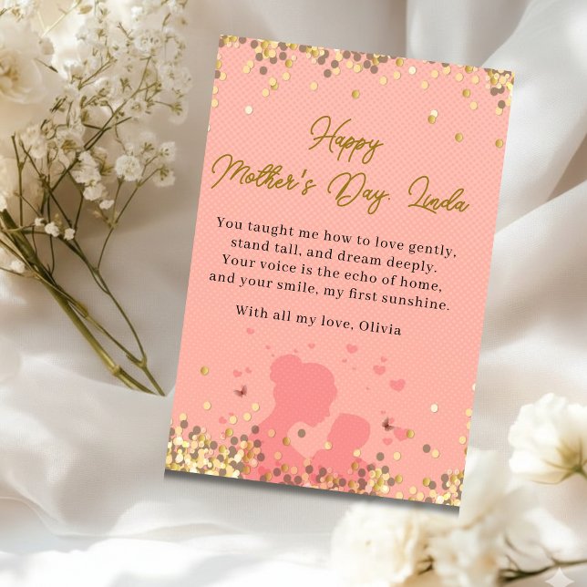 Personalized Mother’s Day Card Elegant Pink Love (Creator Uploaded)