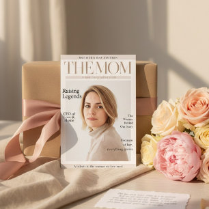 Personalized Mother’s Day Magazine Style MOM Photo Holiday Card