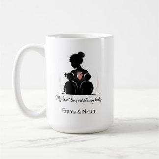 Personalized Motherhood Silhouette–Custom Mom Gift Coffee Mug