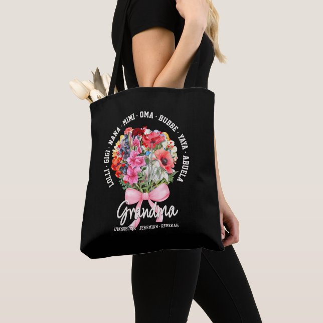 Personalized Mother's Day Nana Mimi Gigi GRANDMA Tote Bag (Close Up)
