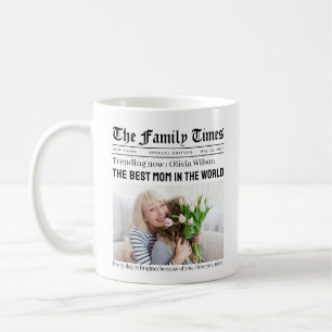 Personalized Mother's Day Newspaper Gift for Mom Coffee Mug