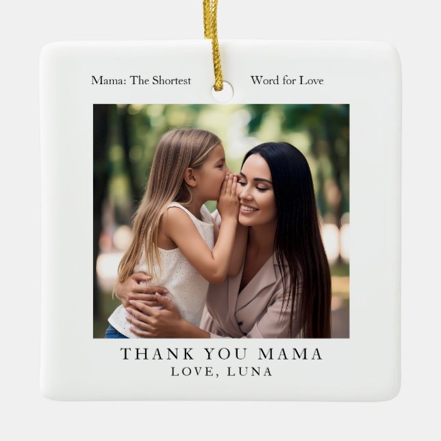 Personalized Mother's Day Photo Ceramic Ornament (Front)