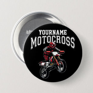 Personalized Motocross Dirt Bike Rider Racing 7.5 Cm Round Badge