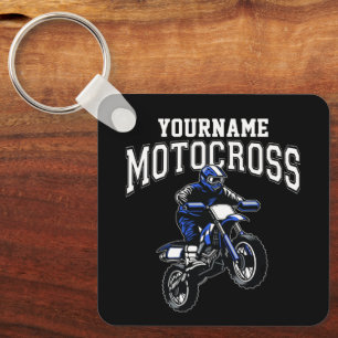 Personalized Motocross Dirt Bike Rider Racing   Key Ring