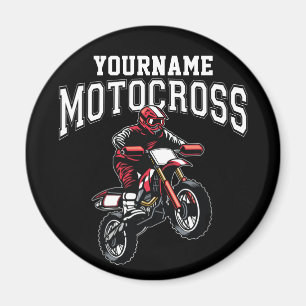 Personalized Motocross Dirt Bike Rider Racing Magnet