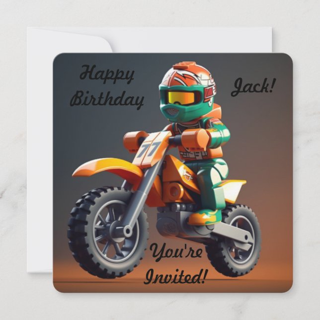 Personalized Motocross Invitation (Front)