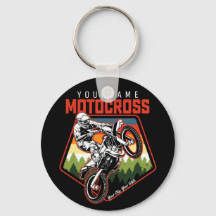 Personalized Motocross Racing Dirt Bike Trail Ride Key Ring