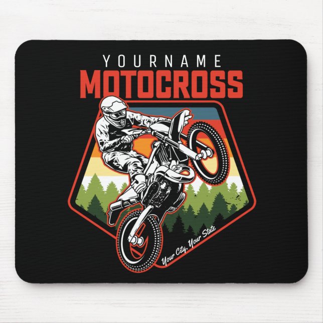 Personalized Motocross Racing Dirt Bike Trail Ride Mouse Mat (Front)