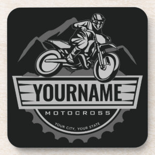 Personalized Motocross Rider Dirt Bike Hill Racing Coaster