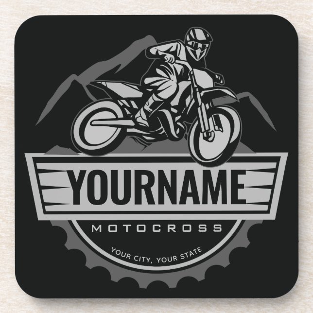 Personalized Motocross Rider Dirt Bike Hill Racing Coaster (Front)