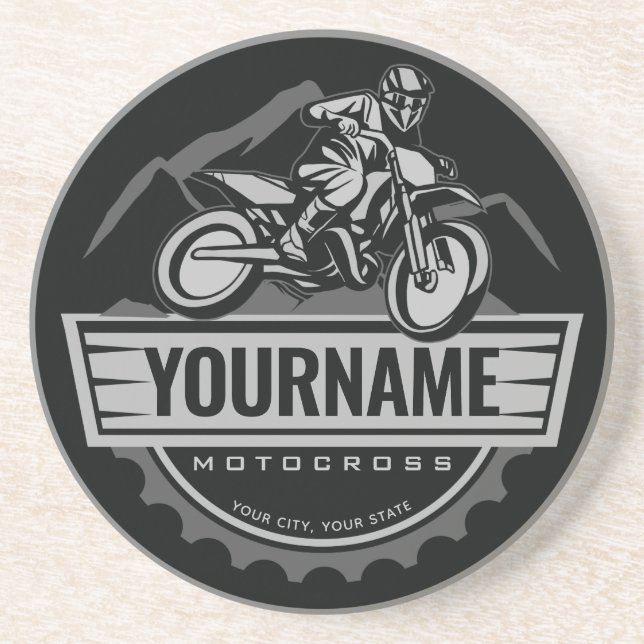 Personalized Motocross Rider Dirt Bike Hill Racing Coaster (Front)