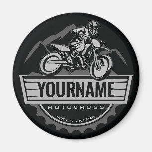 Personalized Motocross Rider Dirt Bike Hill Racing Magnet