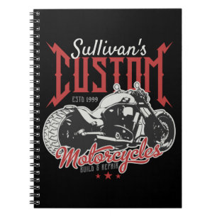 Personalized Motorcycle Big Bad Bike Biker Garage Notebook
