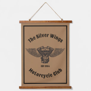 Personalized Motorcycle Club Or Shop Hanging Tapestry