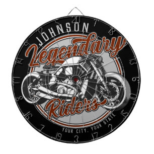 Personalized Motorcycle Legendary Rider Biker NAME Dartboard