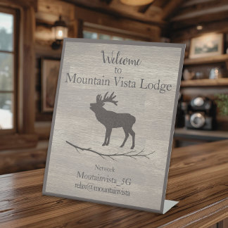 Personalized Mountain Lodge Guest WiFi Sign
