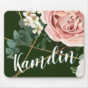 Personalized Mouse Pad Geometric Garden Rose Hunte