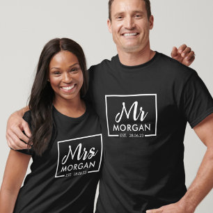 PERSONALIZED Mr and Mrs custom couple T-Shirt