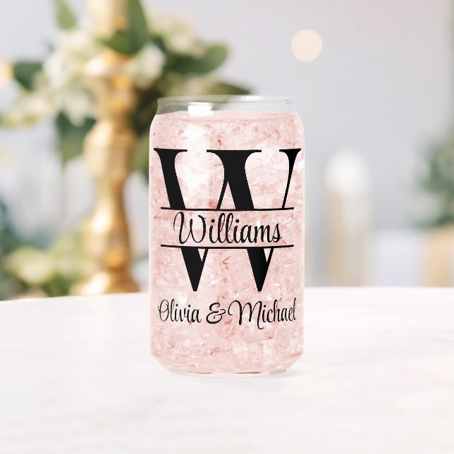 Personalized Mr and Mrs Wedding Guest Favor Gift Can Glass (Insitu (Wedding))