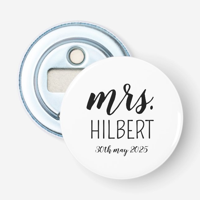 Personalized Mr and Mrs weeding party– Custom Wedd Bottle Opener (Front)