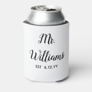 Personalized Mr Est Your Date Groom Gift Custom Can Cooler